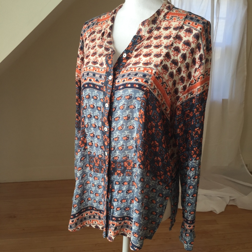 Free People button front shirt M